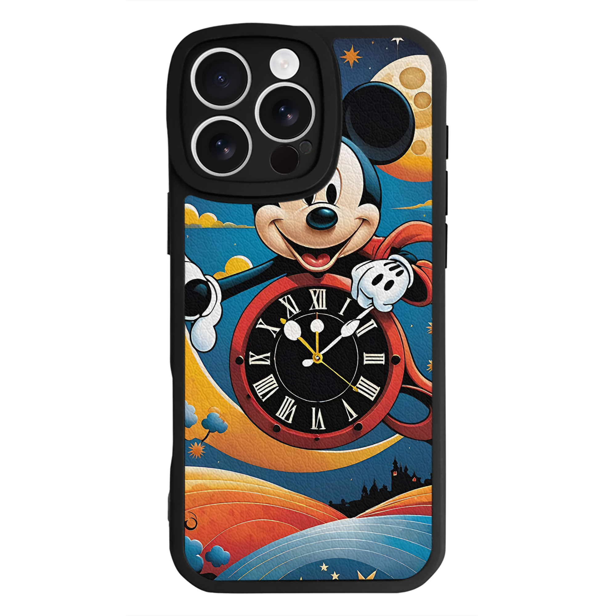 （画像用） ミッキーマウス Mickey Mouse 【iPhone 16シリーズ対応】シリコンスマホケース（レザー調） 材質：シリコン